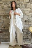Rustic Nature Bubble Cotton Split Kick Pant White